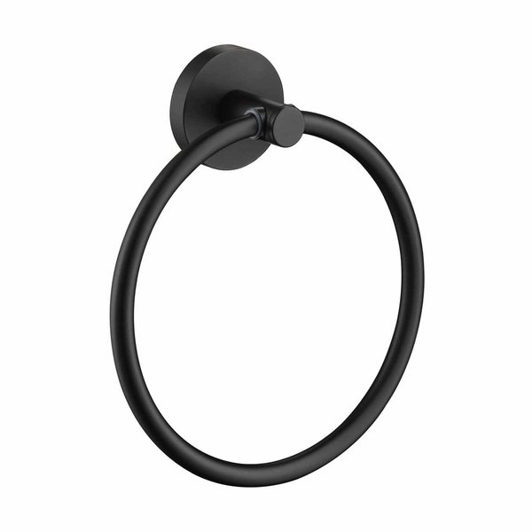 Kibi Circular Bathroom Towel Ring - Matte Black KBA1406MB